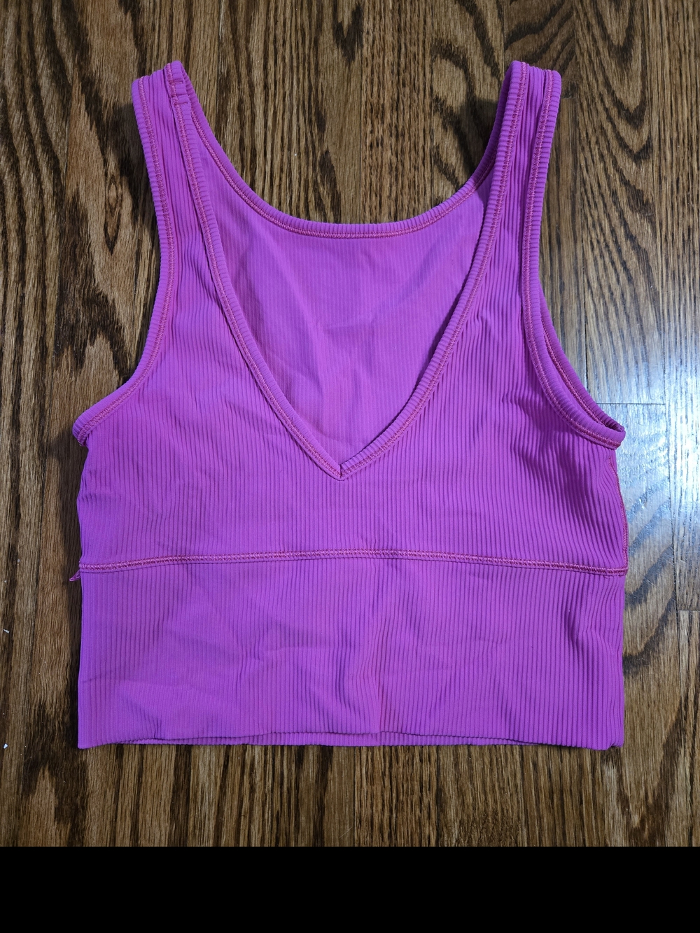 Lululemon Ribbed V-Neck Crop Tank - Pink
